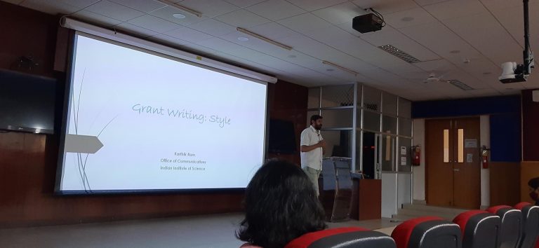 A talk by Dr. Karthik Ramaswamy on Effective Communication and Essentials of Grant Writing
